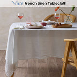 Darrahopens Home & Garden > Kitchenware Vintage Design Homewares White French Linen Tablecloth 150cm x 230cm