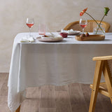 Darrahopens Home & Garden > Kitchenware Vintage Design Homewares White French Linen Tablecloth 150cm x 230cm