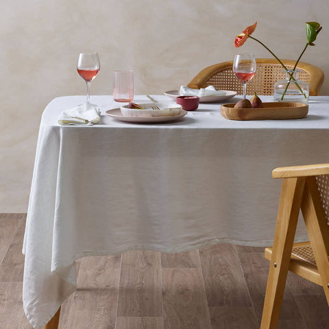Darrahopens Home & Garden > Kitchenware Vintage Design Homewares White French Linen Tablecloth 150cm x 275cm