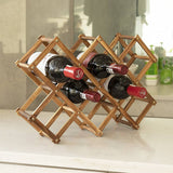 darrahopens Home & Garden > Kitchenware Wooden Wine Rack Freestanding 10 Bottles Countertop Storage
