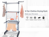 Darrahopens Home & Garden > Laundry & Cleaning 3 Tier Foldable Clothes Drying Rack for Laundry Dryer with Hanger Stand Rail Indoor