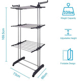 Darrahopens Home & Garden > Laundry & Cleaning 3 Tier Foldable Clothes Drying Rack for Laundry Dryer with Hanger Stand Rail Indoor
