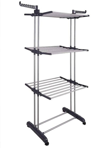 Darrahopens Home & Garden > Laundry & Cleaning 3 Tier Foldable Clothes Drying Rack for Laundry Dryer with Hanger Stand Rail Indoor