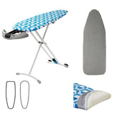 Darrahopens Home & Garden > Laundry & Cleaning Blue Reversible Premium Large Ironing Board Cover with Underlay 40 x 125 cm