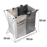 Darrahopens Home & Garden > Laundry & Cleaning Foldable Divisional Storage Laundry Basket 3 Grid
