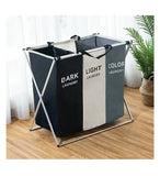 Darrahopens Home & Garden > Laundry & Cleaning Foldable Divisional Storage Laundry Basket 3 Grid
