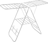 Darrahopens Home & Garden > Laundry & Cleaning SONGMICS Foldable Clothes Drying Rack with Adjustable Wings Stainless Steel White and Silver LLR502W01