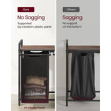 Darrahopens Home & Garden > Laundry & Cleaning VASAGLE Laundry Basket with Shelf and Pull-Out Bags Rustic Brown and Black