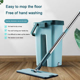 Darrahopens Home & Garden > Laundry & Cleaning Wet Dry Flat Mop and Bucket Floor Cleaner Set with 2 Pads
