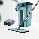 Darrahopens Home & Garden > Laundry & Cleaning Wet Dry Flat Mop and Bucket Floor Cleaner Set with 2 Pads