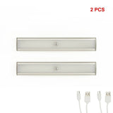 darrahopens Home & Garden > Lighting 2 x 46 LED Stick-on Wireless Under Cabinet Light Rechargeable Motion Sensor Closet Lamp