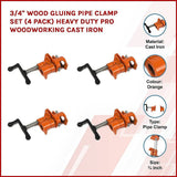 darrahopens Home & Garden > Lighting 3/4" Wood Gluing Pipe Clamp Set (4 Pack) Heavy Duty PRO Woodworking Cast Iron