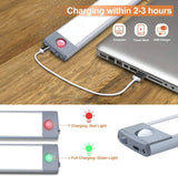 Darrahopens Home & Garden > Lighting 54 LED Rechargeable Under Cabinet Night Lighting for Kitchen and Bedroom (Silver and Yellow Light)