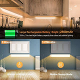 Darrahopens Home & Garden > Lighting 54 LED Rechargeable Under Cabinet Night Lighting for Kitchen and Bedroom (Silver and Yellow Light)