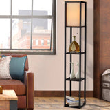 darrahopens Home & Garden > Lighting Artiss Led Floor Lamp Shelf Vintage Wood Standing Light Reading Storage Bedroom