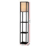 darrahopens Home & Garden > Lighting Artiss Led Floor Lamp Shelf Vintage Wood Standing Light Reading Storage Bedroom