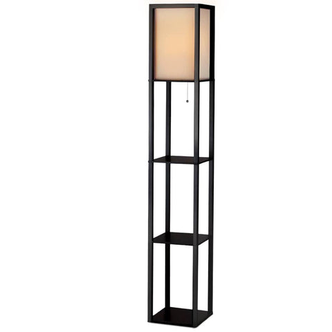 darrahopens Home & Garden > Lighting Artiss Led Floor Lamp Shelf Vintage Wood Standing Light Reading Storage Bedroom