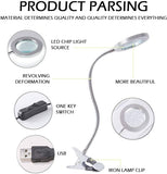 Darrahopens Home & Garden > Lighting Lighting LED 8X Magnifying Lamp with Metal Clamp 360&deg; Flexible Gooseneck and USB Plug Design for Tattoo, Manicure and Reading