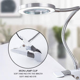 Darrahopens Home & Garden > Lighting Lighting LED 8X Magnifying Lamp with Metal Clamp 360&deg; Flexible Gooseneck and USB Plug Design for Tattoo, Manicure and Reading
