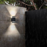darrahopens Home & Garden > Lighting Modern 12" LED Up Down Wall Light dual Lamp Fixtures Outdoor Dusk to Dawn Sensor