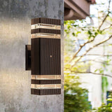 darrahopens Home & Garden > Lighting Modern 12" LED Up Down Wall Light dual Lamp Fixtures Outdoor Dusk to Dawn Sensor