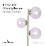 Darrahopens Home & Garden > Lighting Sarantino 3-Light Gold Metal Floor Lamp with Glass Shades
