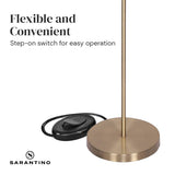Darrahopens Home & Garden > Lighting Sarantino 3-Light Gold Metal Floor Lamp with Glass Shades