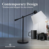 Darrahopens Home & Garden > Lighting Sarantino Adjustable Metal Table Lamp In Black