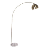 Darrahopens Home & Garden > Lighting Sarantino Arc Floor Lamp Antique Brass Finish with Marble Base