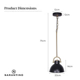 Darrahopens Home & Garden > Lighting Sarantino Black and Gold Pendant Light