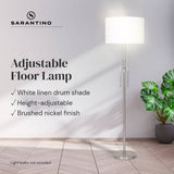 Darrahopens Home & Garden > Lighting Sarantino Brushed Nickel Height-Adjustable Metal Floor Lamp