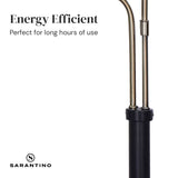 Darrahopens Home & Garden > Lighting Sarantino LED Metal Floor Lamp with 2 Lights in Brushed Gold and Black Finish