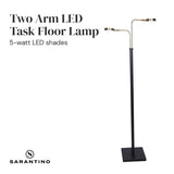 Darrahopens Home & Garden > Lighting Sarantino LED Metal Floor Lamp with 2 Lights in Brushed Gold and Black Finish