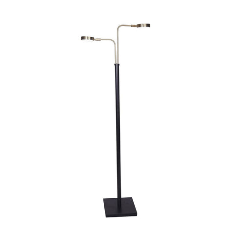 Darrahopens Home & Garden > Lighting Sarantino LED Metal Floor Lamp with 2 Lights in Brushed Gold and Black Finish