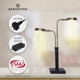 Darrahopens Home & Garden > Lighting Sarantino LED Metal Table Lamp with 2 Lights Brushed Gold Black Finish