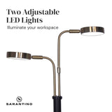Darrahopens Home & Garden > Lighting Sarantino LED Metal Table Lamp with 2 Lights Brushed Gold Black Finish