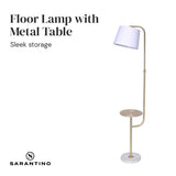 Darrahopens Home & Garden > Lighting Sarantino Marble & Metal End Table Top Floor Lamp