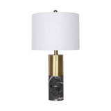 Darrahopens Home & Garden > Lighting Sarantino Metal and Marble Table Lamp in Black