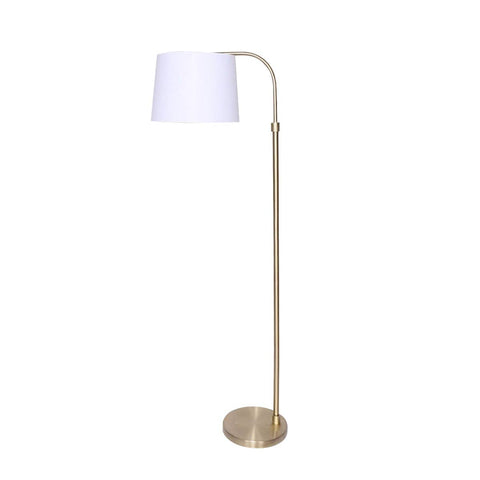 Darrahopens Home & Garden > Lighting Sarantino Metal Floor Lamp Brass Finish Adjustable Height