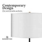 Darrahopens Home & Garden > Lighting Sarantino Metal Floor Lamp Brushed Brass Finish with White Shade