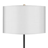 Darrahopens Home & Garden > Lighting Sarantino Metal Floor Lamp Brushed Brass Finish with White Shade