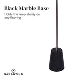 Darrahopens Home & Garden > Lighting Sarantino Metal Floor Lamp Nickel Finish with Black Marble Base