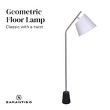Darrahopens Home & Garden > Lighting Sarantino Metal Floor Lamp Nickel Finish with Black Marble Base