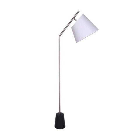 Darrahopens Home & Garden > Lighting Sarantino Metal Floor Lamp Nickel Finish with Black Marble Base