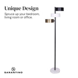 Darrahopens Home & Garden > Lighting Sarantino Metal Floor Lamp with 3 Swirl Shades