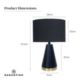 Darrahopens Home & Garden > Lighting Sarantino Metal Table Lamp in Black and Gold