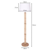 Darrahopens Home & Garden > Lighting Sarantino Rattan Floor Lamp With Off-White Linen Shade by Sarantino
