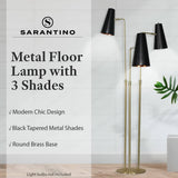 Darrahopens Home & Garden > Lighting Sarantino Three Metal Shade Floor Lamp