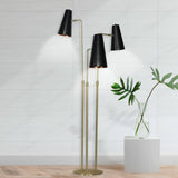Darrahopens Home & Garden > Lighting Sarantino Three Metal Shade Floor Lamp