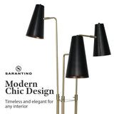 Darrahopens Home & Garden > Lighting Sarantino Three Metal Shade Floor Lamp